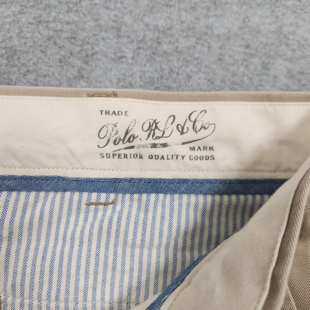 Polo Ralph Lauren Pants Mens 36x34 Khaki Tan Classic Fit Straight Chino Cotton - Picture 4 of 12